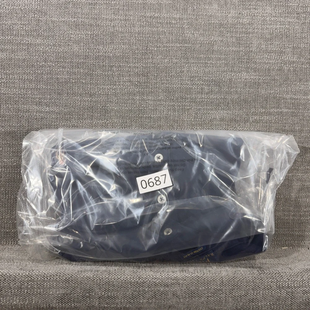 Polo Ralph Lauren Polo Shirt Mens XXL Navy Blue Excellent Custom Slim Fit Pony